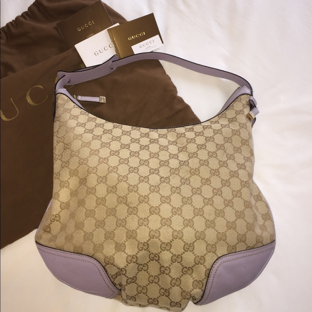 Authentic Gucci "Princy" Hobo Bag -lavender canvas - Picture 3 of 8