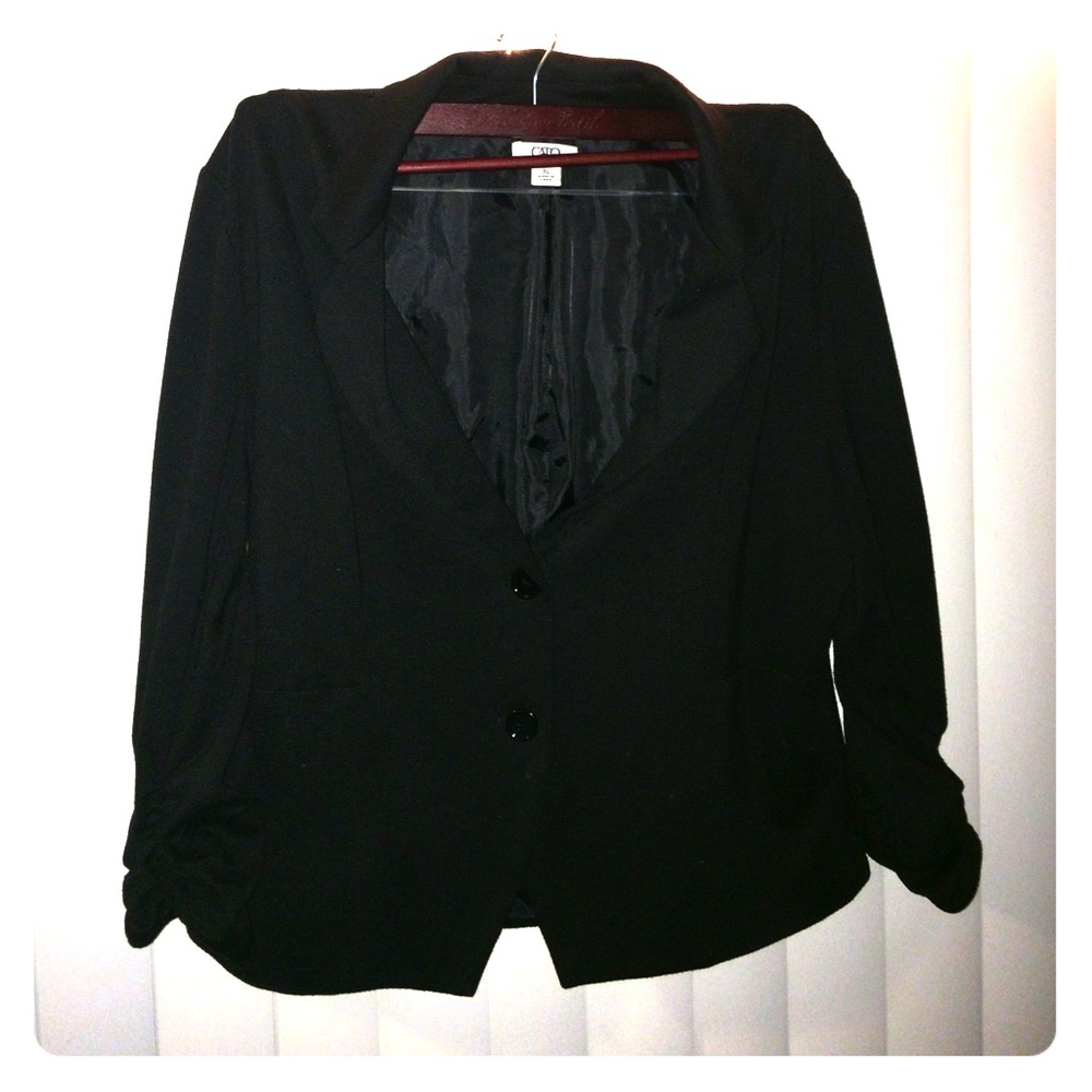 3/4 length black blazer