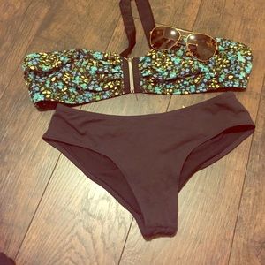 Billabong strapless bikini with cheeky bottoms
