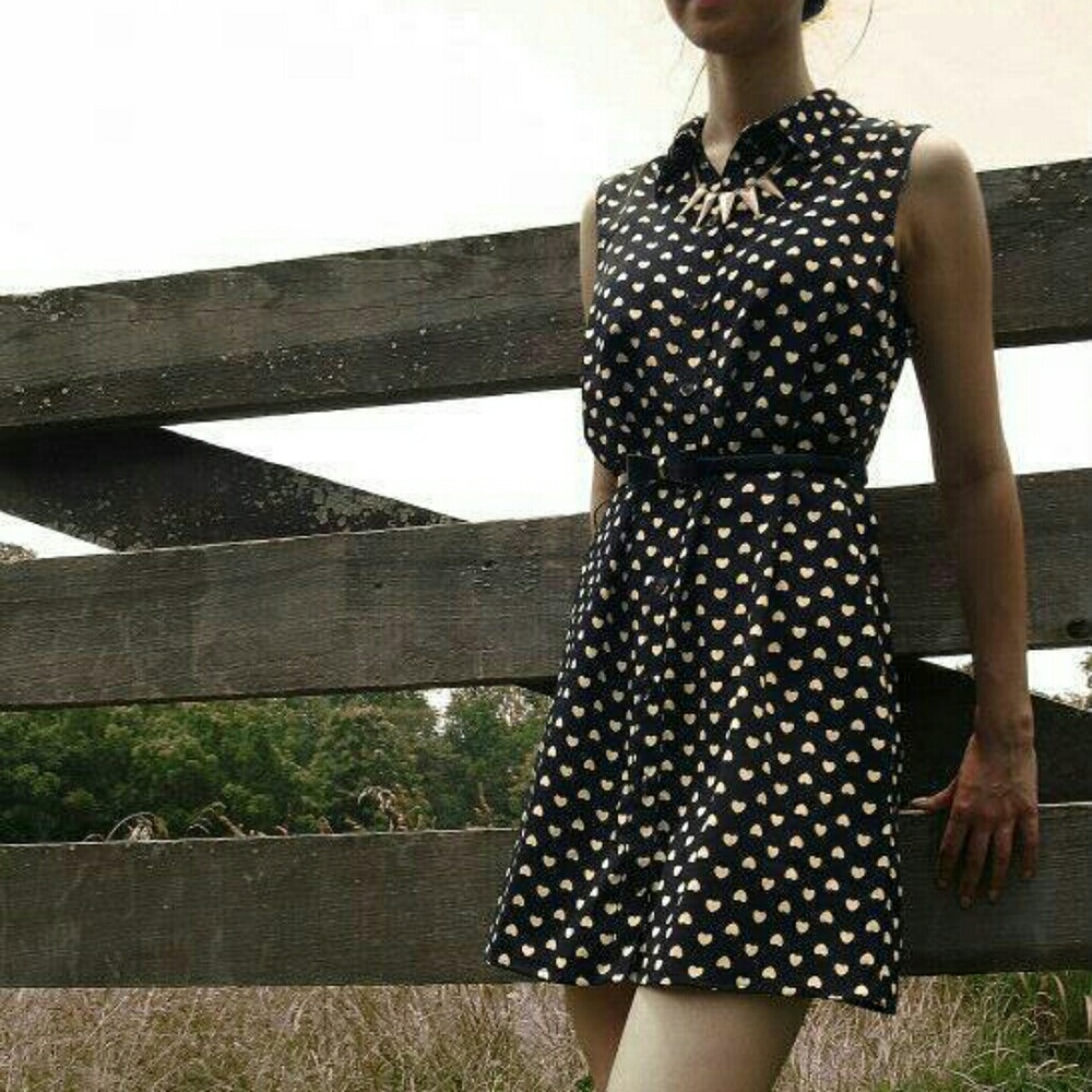 Forever 21 heart print, collared dress