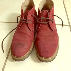 Red chukka boots