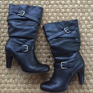 Mid Calf Black Boots