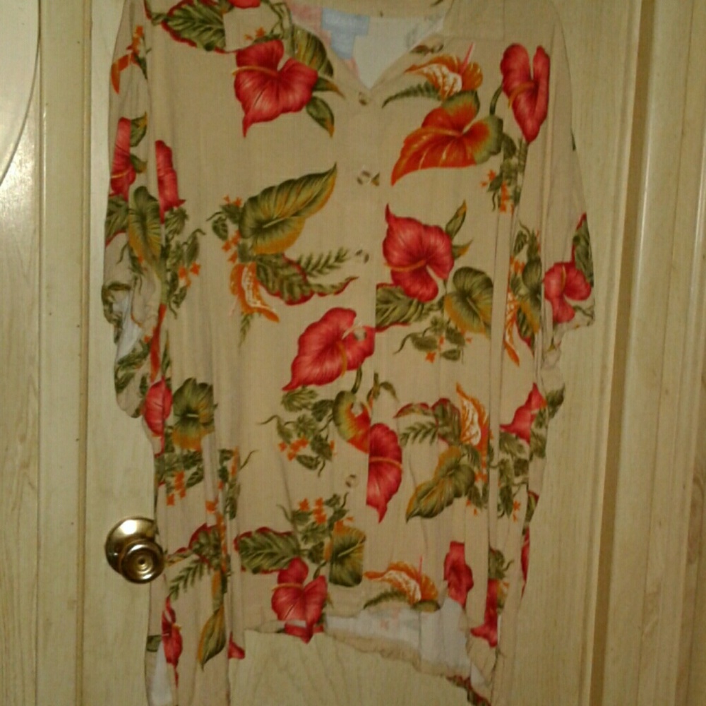 5X 34/36 Liz & Me floral top