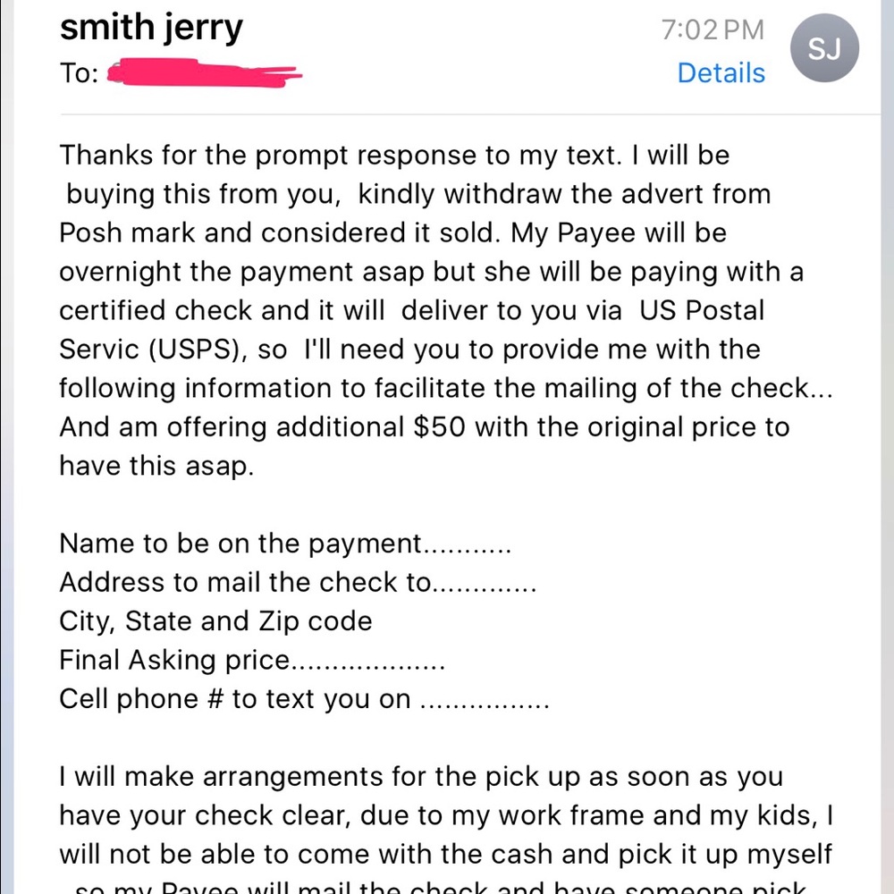Be aware!! Scam!