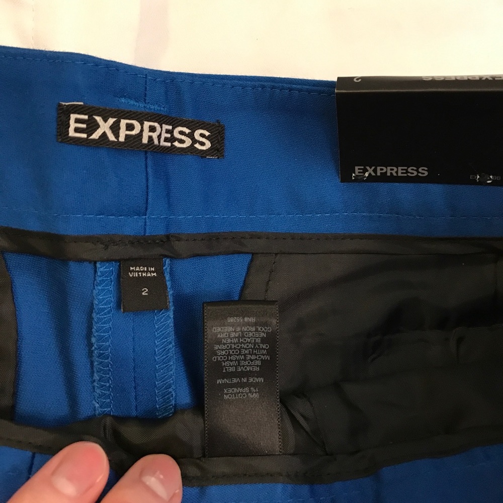 Express shorts, size 2. Denim, khaki, white, blue. - Picture 4 of 5