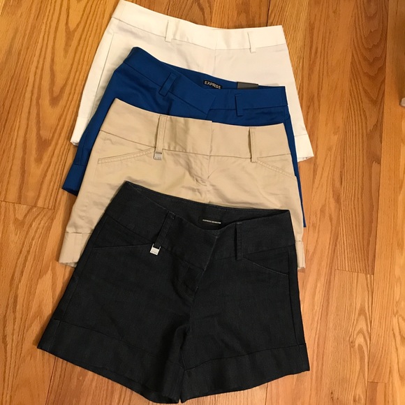 Express shorts, size 2. Denim, khaki, white, blue. - Picture 2 of 5