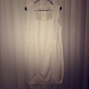 Forever 21 lace detailed white mini dress