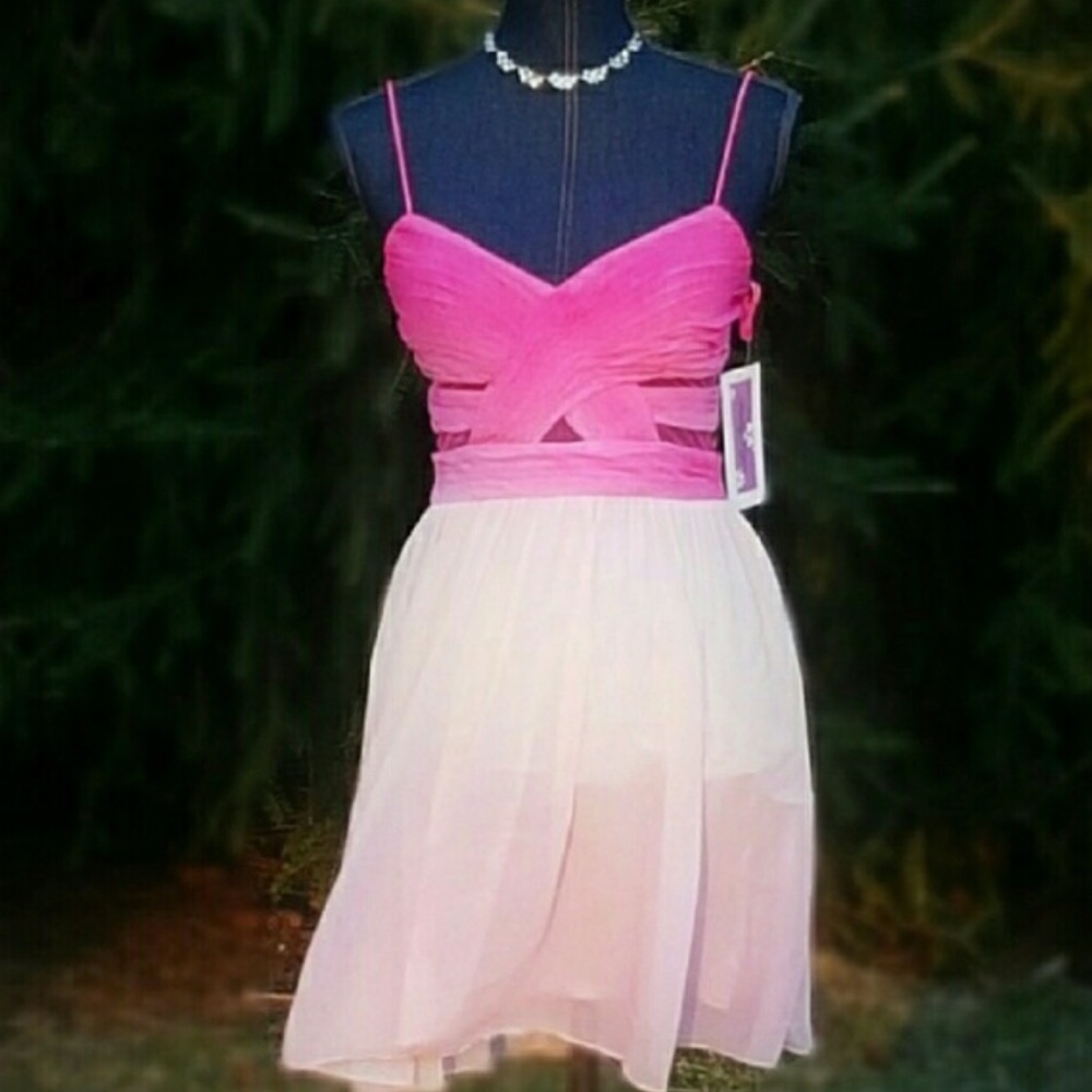 NEW ADRIANNA PAPELL 7/8 Pink Prom Formal  Dress