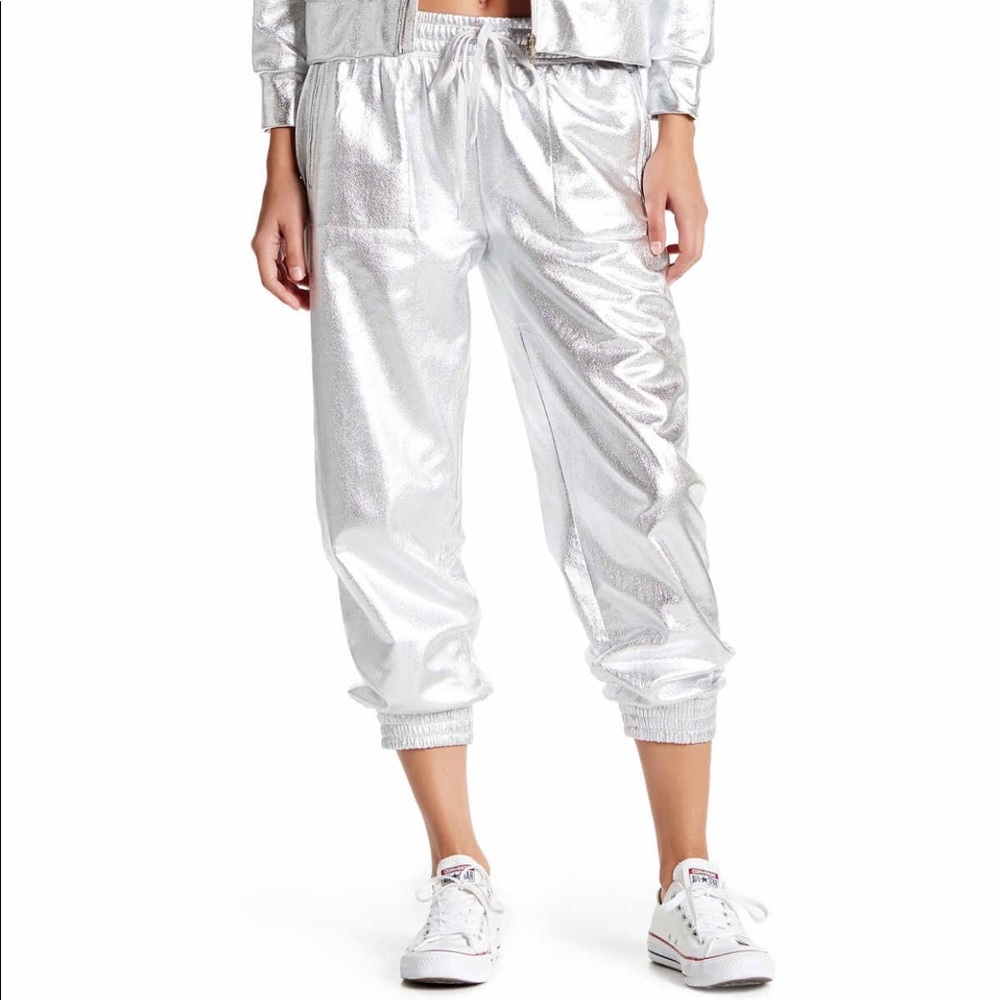 Norma Kamali Metalic Joggers