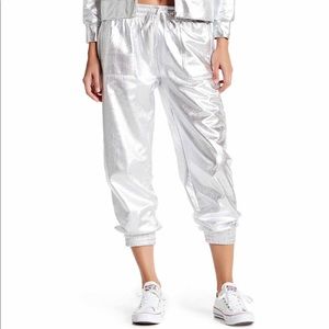 Norma Kamali Metalic Joggers