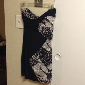Black dress with white lace