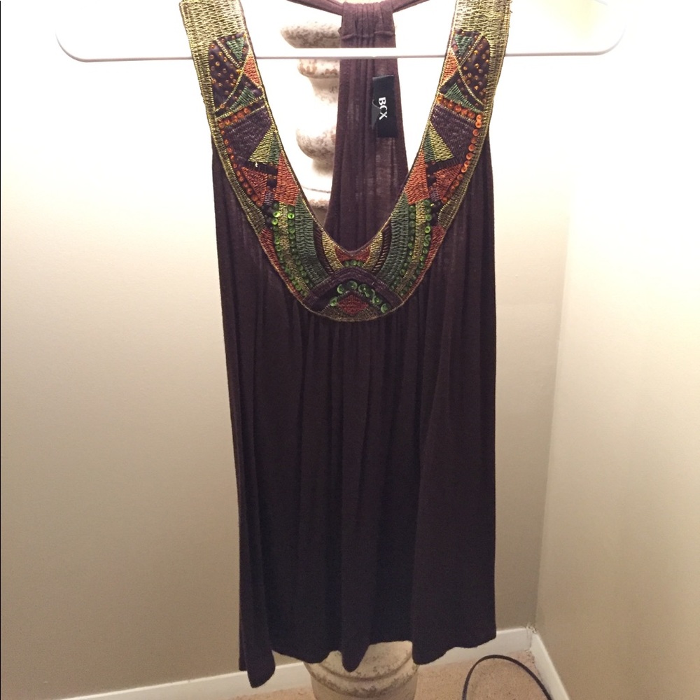 FINAL PRICE DROP - Brown halter top - open back