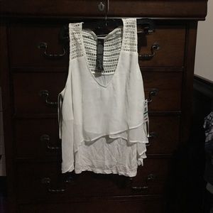 White/ cream tank top with ruffles