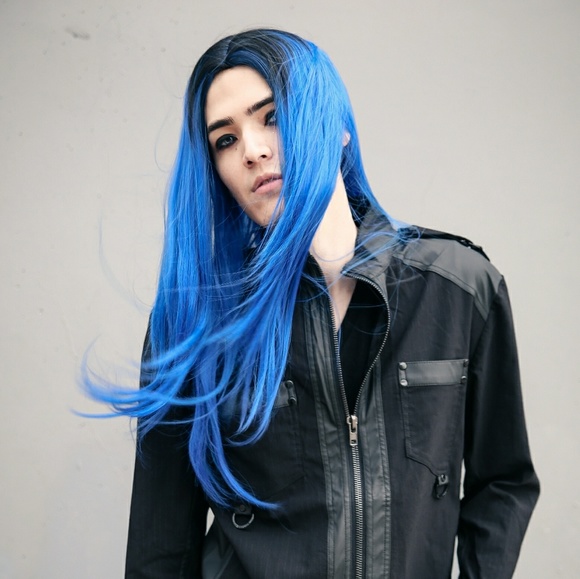Hot Topic Accessories - Blue Black Ombre Wig High Quality Straight Hair Hot Topic Accessories - Blue Black Ombre Wig High Quality Straight Hair