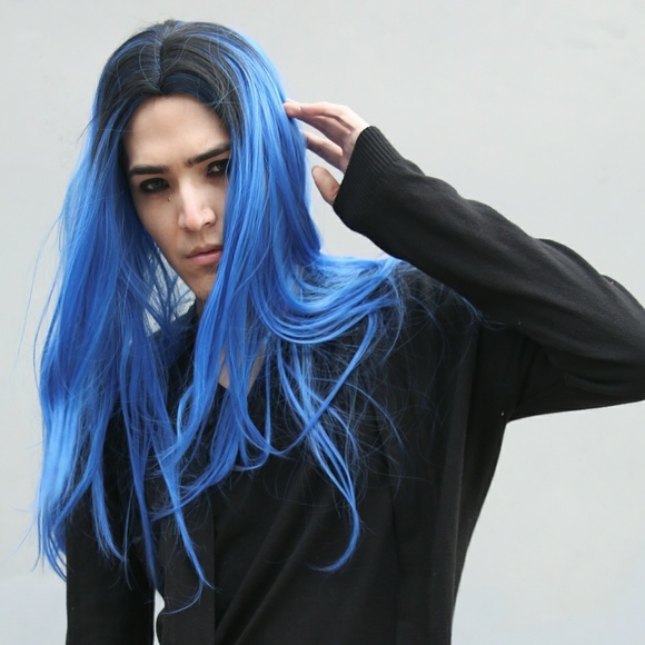 Hot Topic Accessories - Blue Black Ombre Wig High Quality Straight Hair Hot Topic Accessories - Blue Black Ombre Wig High Quality Straight Hair