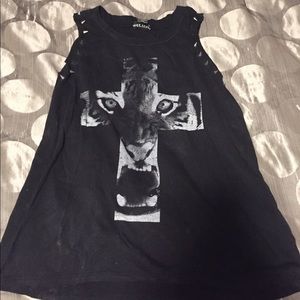Tiger cross studded tank top