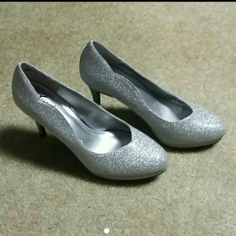 Silver Glitter High Heels