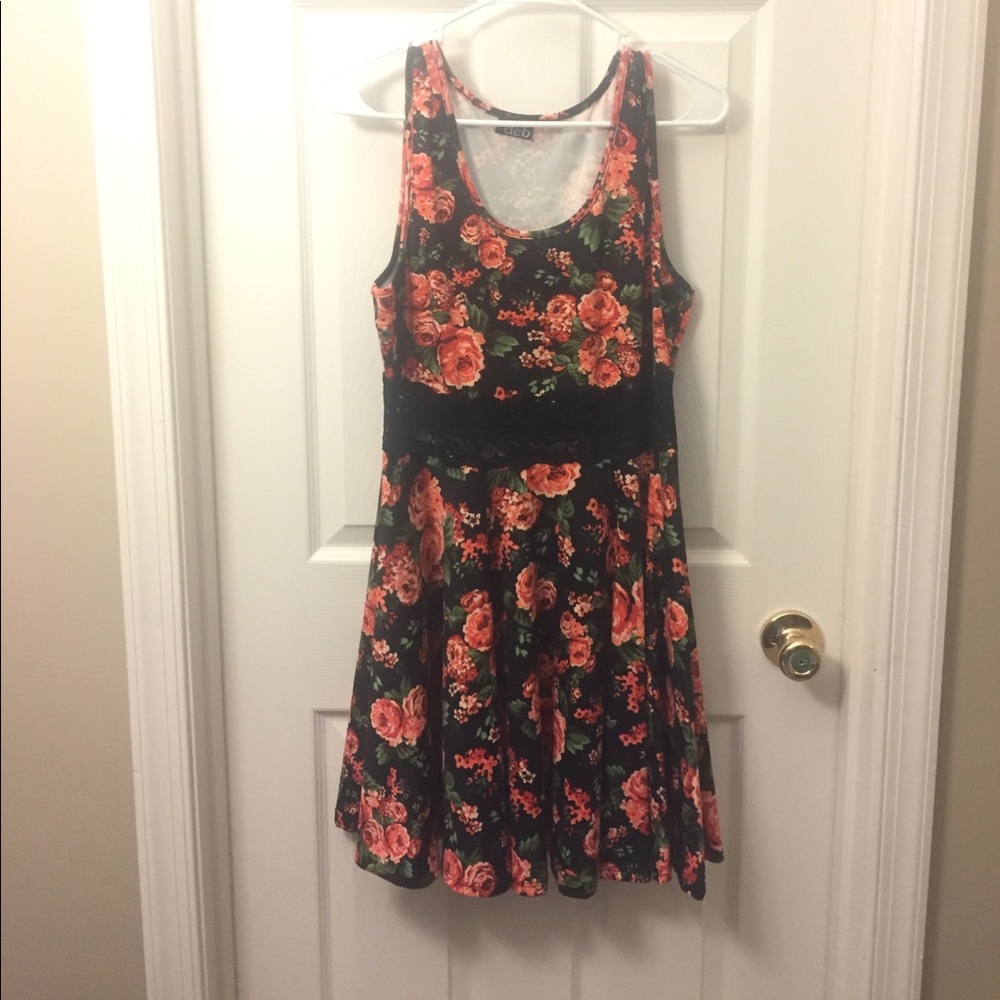 Lace waist dress