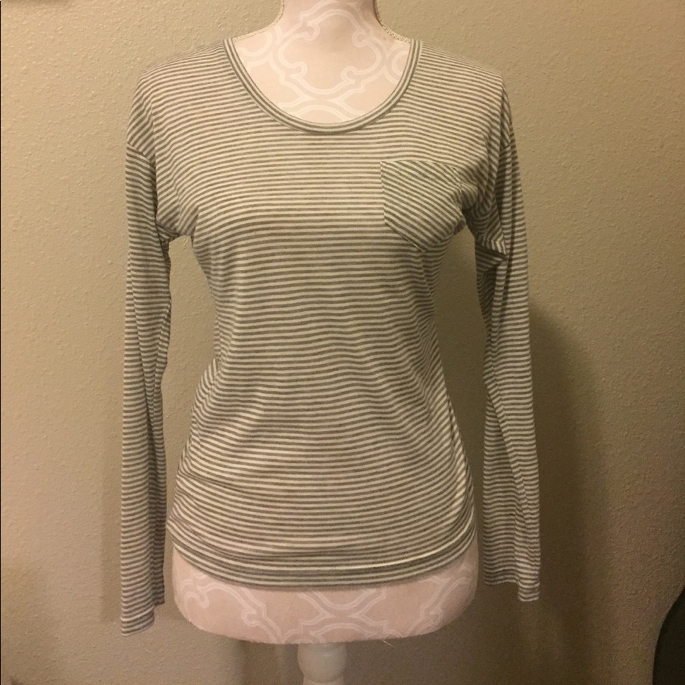 Taupe Striped Long-Sleeve Shirt