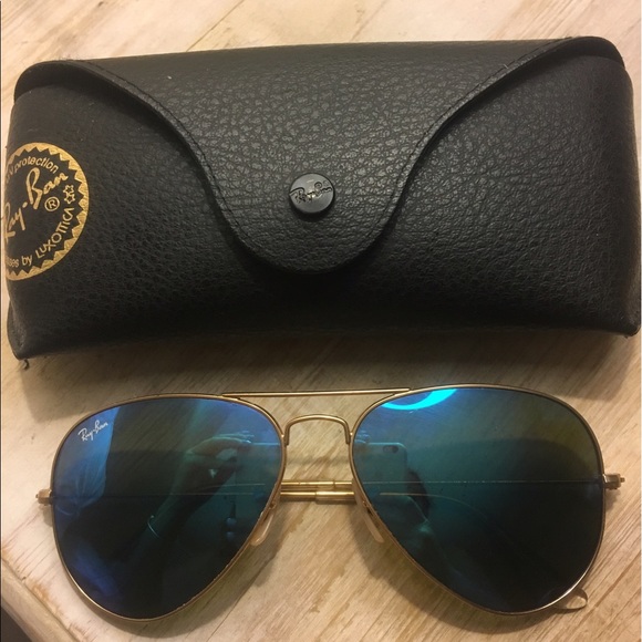 Ray-Ban Accessories - Blue Mirrored Ray Ban Aviators