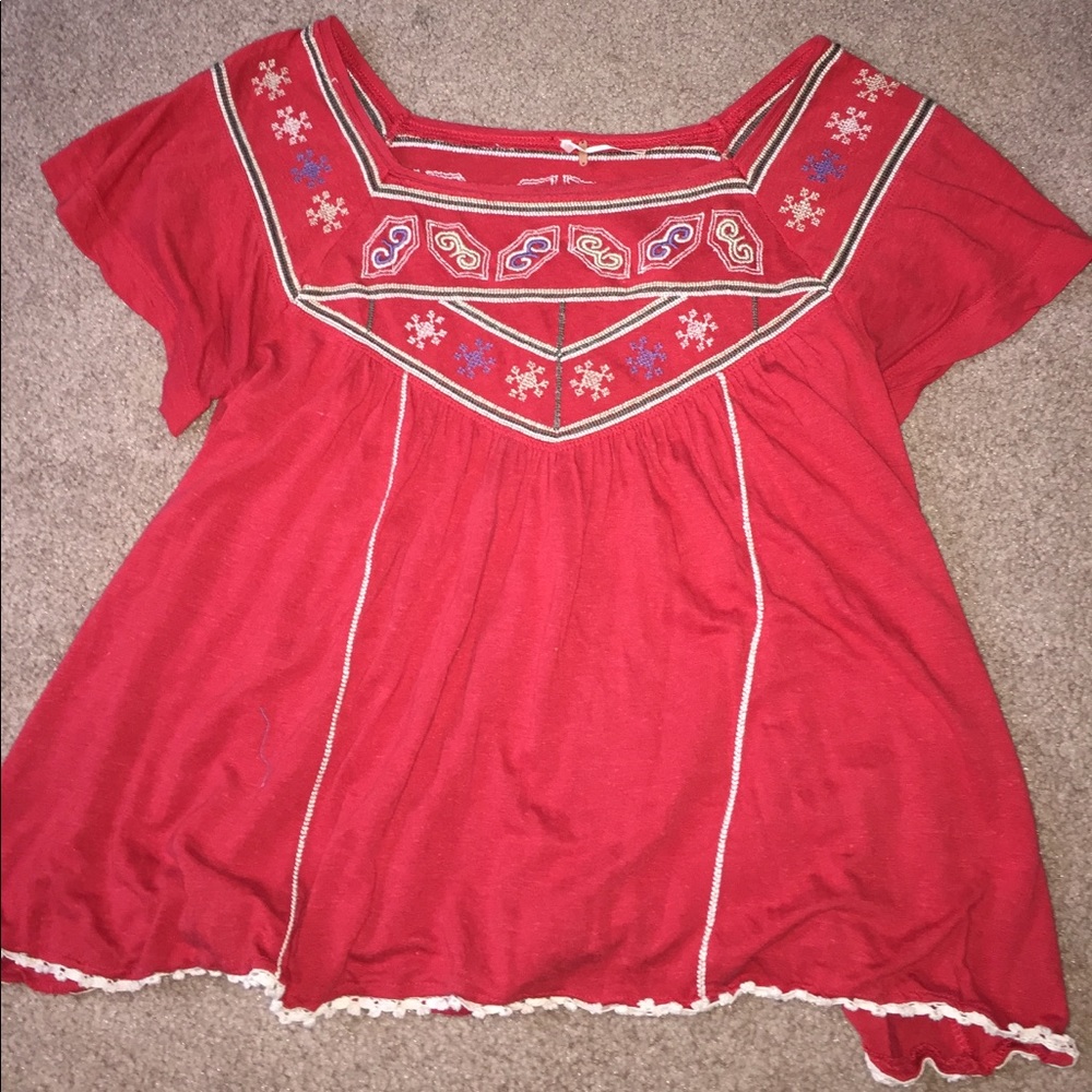 Free People detailed short sleeve shirt