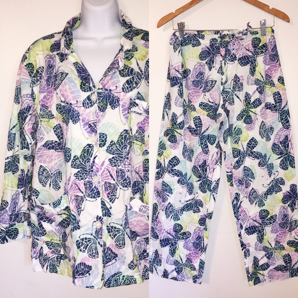 Victoria's Secret Butterfly Pajamas Set pants/top