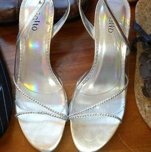 Clear formal jeweled heels
