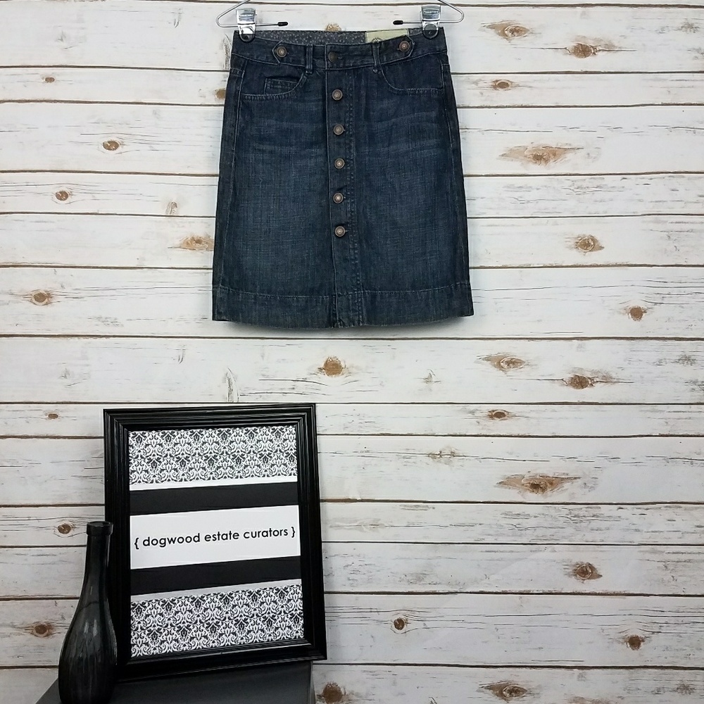 {GAP} Vintage 1969 Button Down Jean/Denim Skirt-0