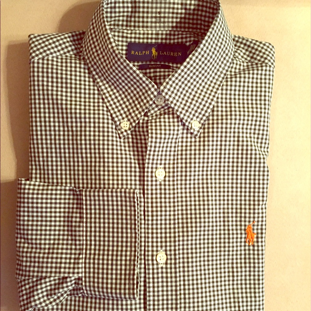 New! Ralph Lauren Gingham Botton Down Shirt