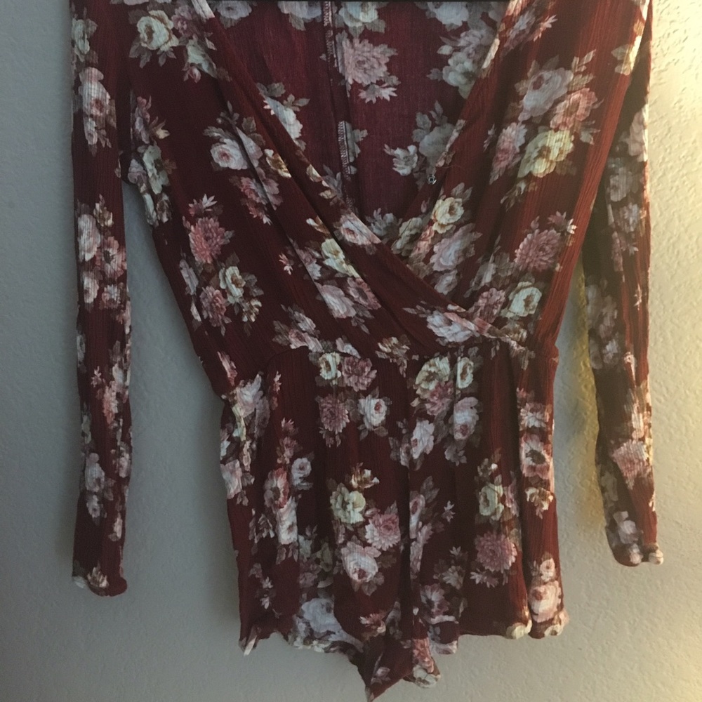 Long sleeve floral romper