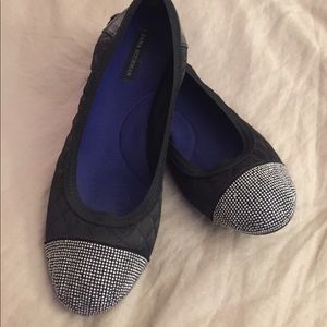 Black Flats with Beaded Tip