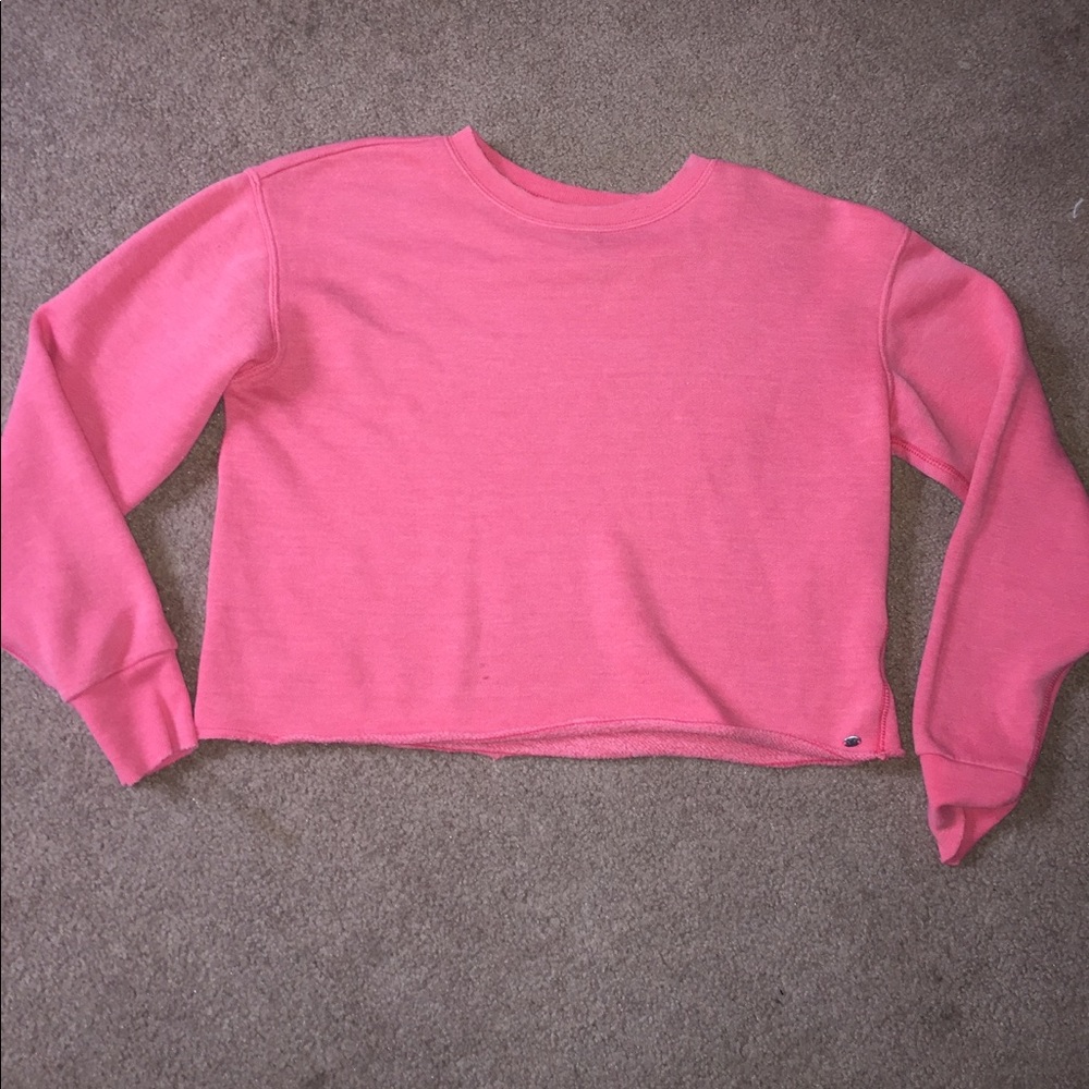 Coral Cropped Sweatshirt