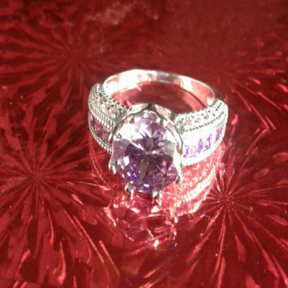 Sterling Silver 925 Amethyst Purple Ring 7 8 9