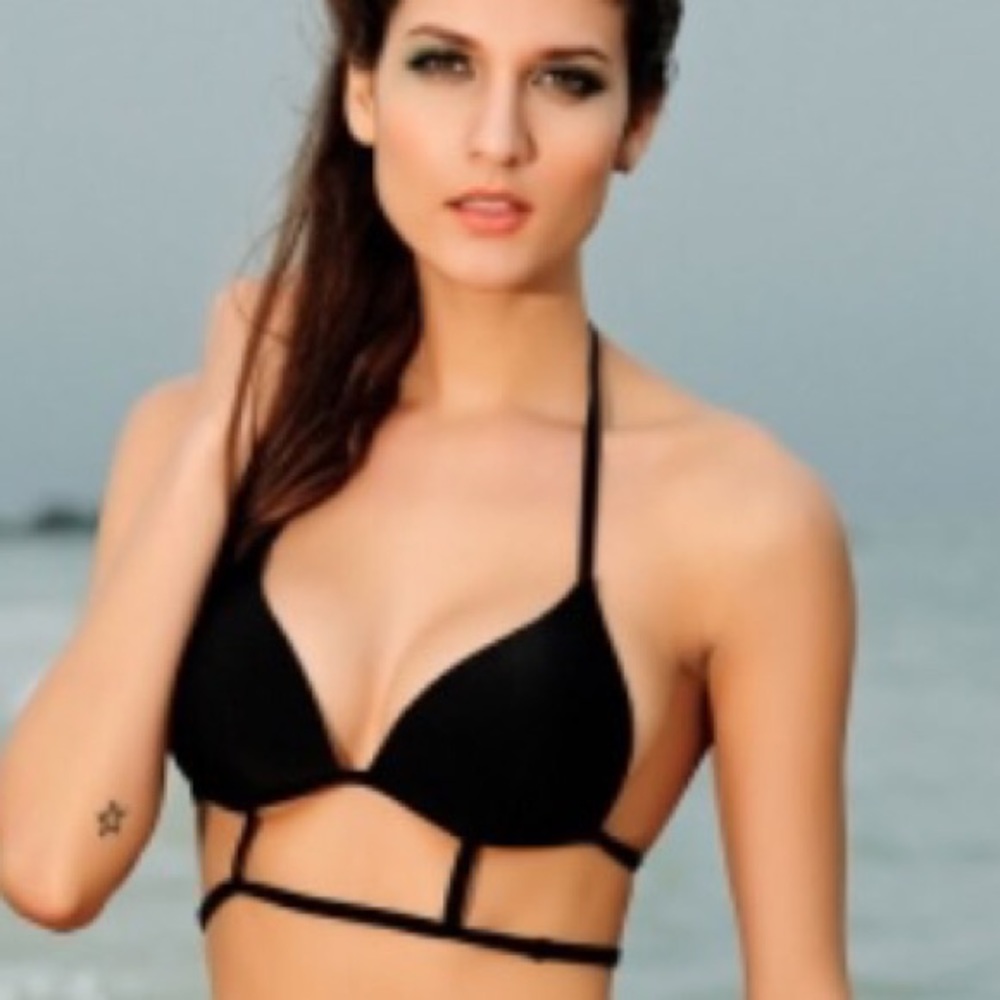 Final 🔥Black Strappy Caged Bikini Swimwear - Picture 4 of 5