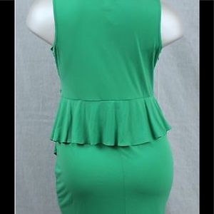 Green peplum dress