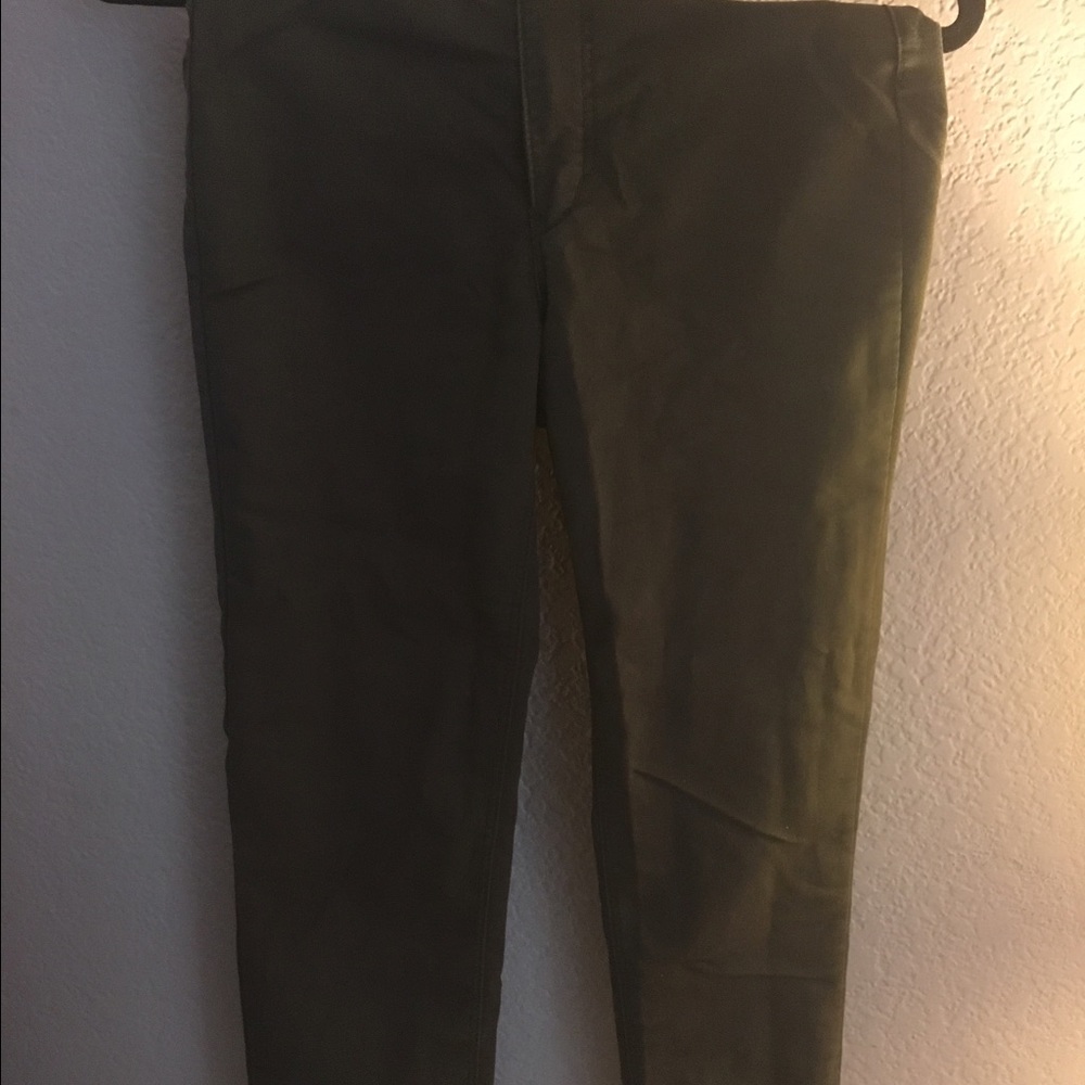Khaki green skinny jeans