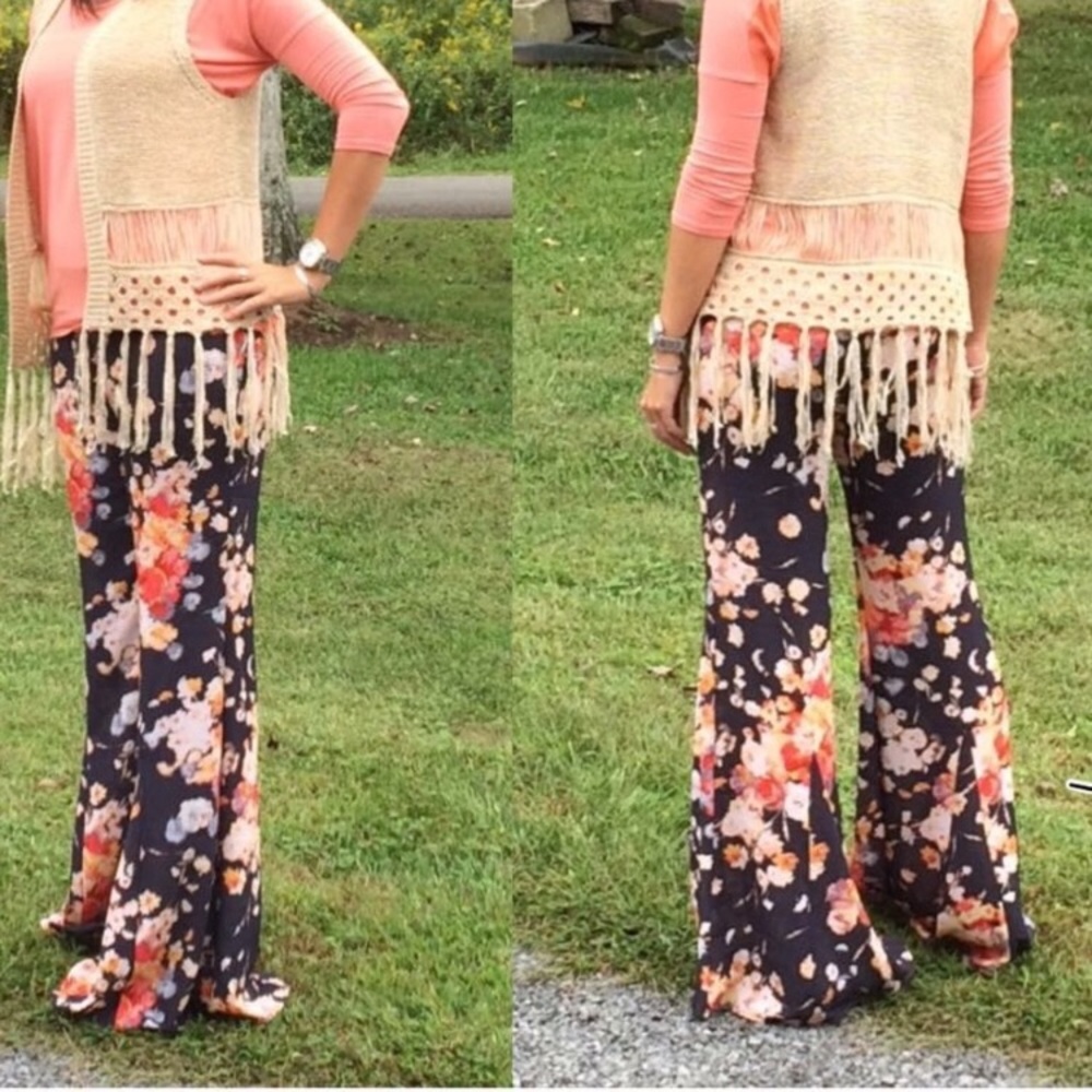 Flowy Floral Bell Pants