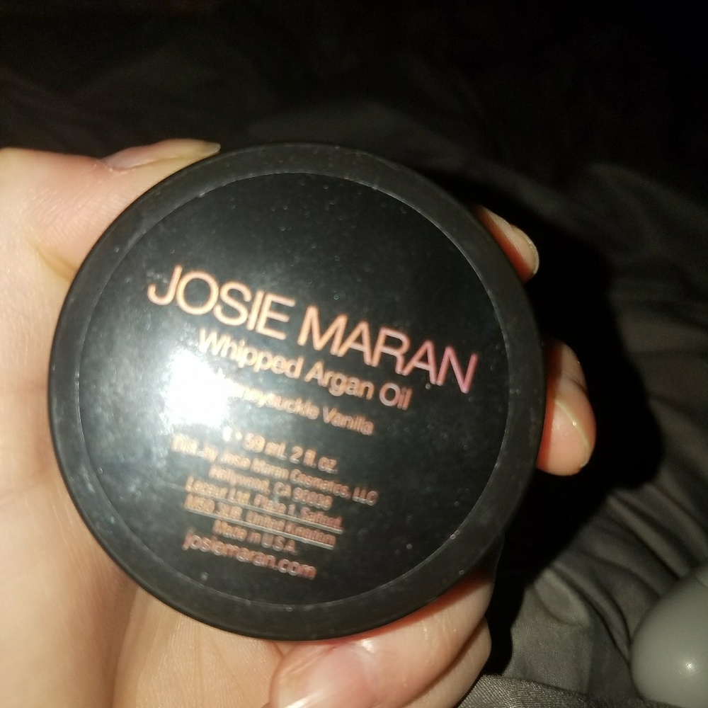 Travel size josie maran whipped argan oil.