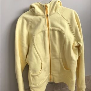 Lululemon scuba hoodie light yellow size 12