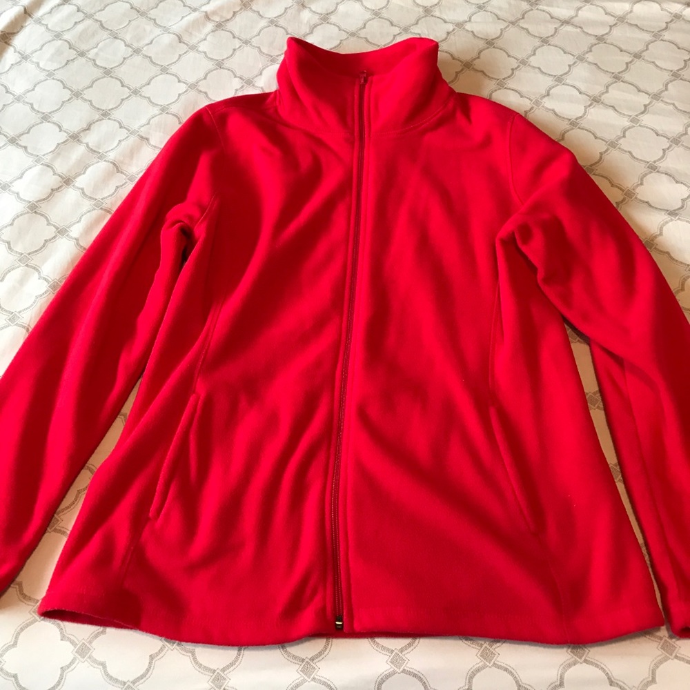 Red zip up Old Navy sweater