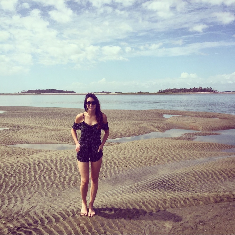 Black and white cold-shoulder Romper