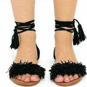 Steve Madden Fringe Sweetyy Lace-up Sandals