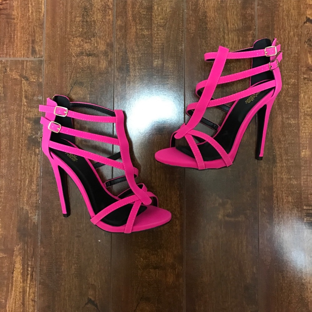 Charlotte Russe hot pink strappy heels