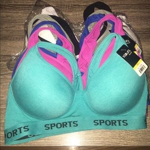 6 Pack Multicolor Women's 36C Sports Bras - NWT