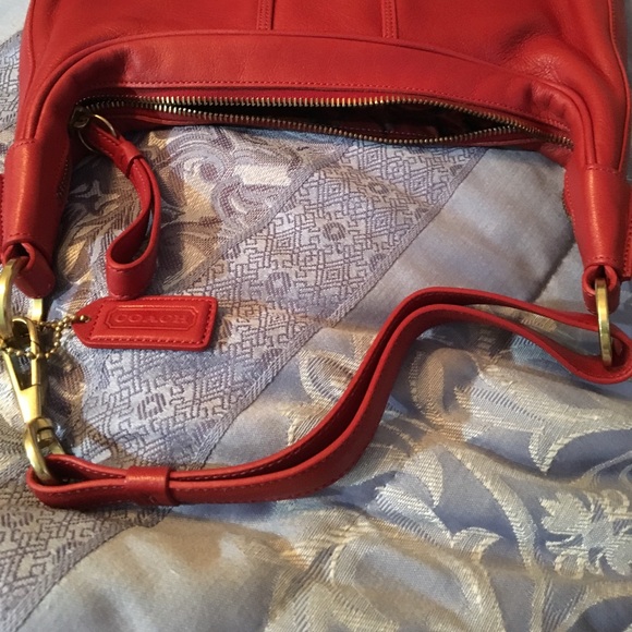 New Red Coach purse with gold hardware - Picture 7 of 8