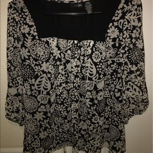 Black and White Blouse