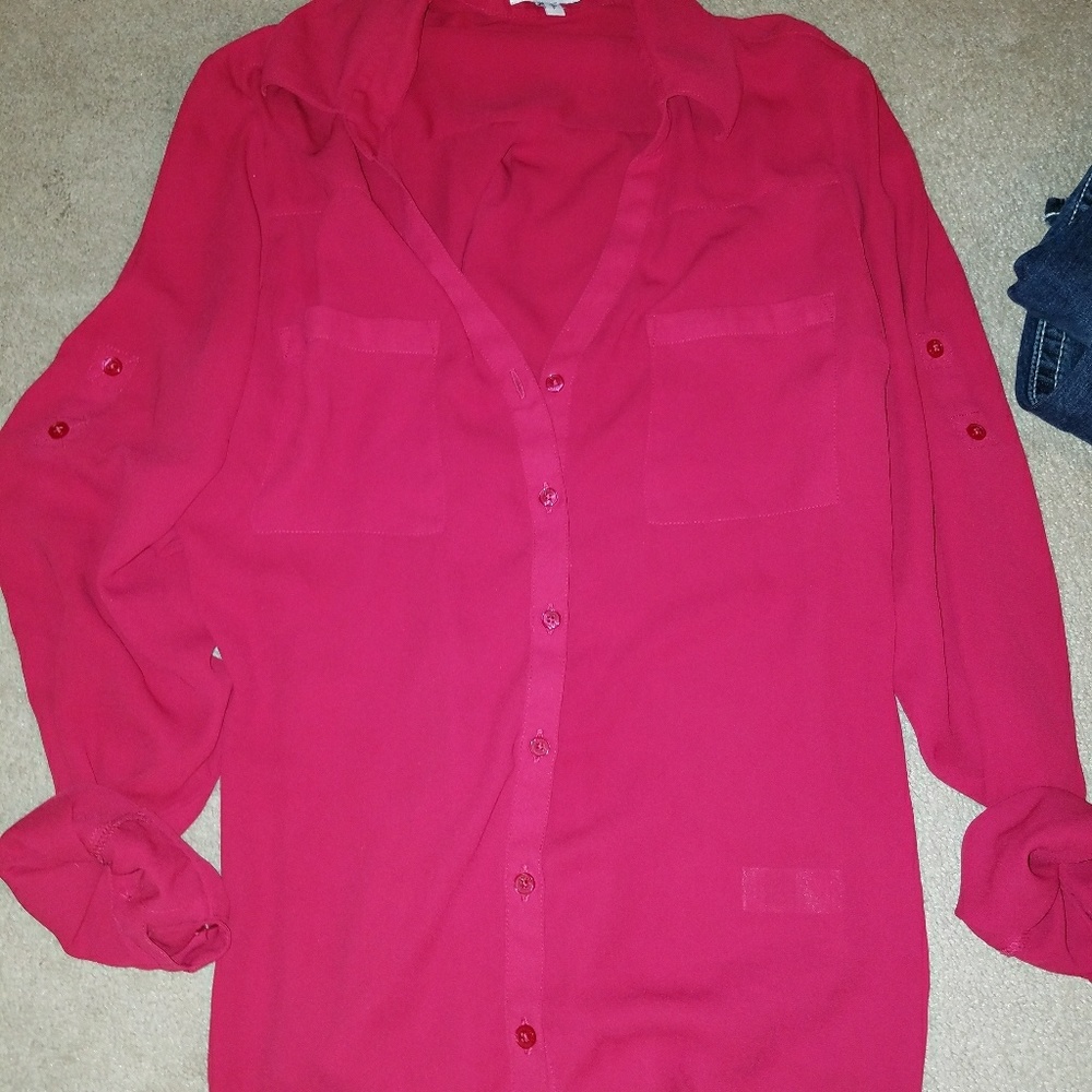 Pink express portofino shirt small