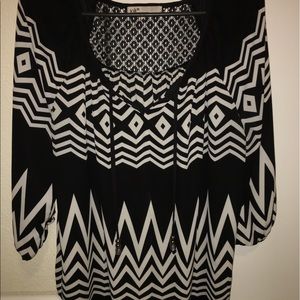 Black and White Blouse