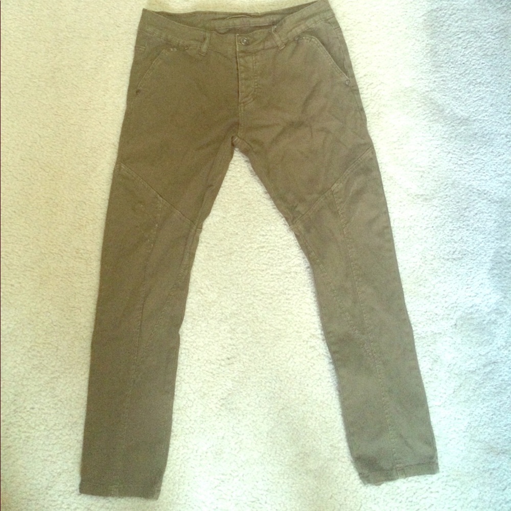 Olive Green Skinny Cargo Pants