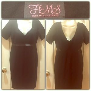 Black midi party cocktail casual dress